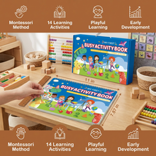 Load image into Gallery viewer, Montessori Busy Book for Kids with Interactive Pages for Screen Free Learning

