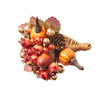 Load image into Gallery viewer, Cornucopia Napkin Ring with Raised Berries and Pumpkins, Set of 4

