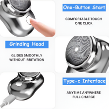 Load image into Gallery viewer, Portable USB Electric Face Shaver for Men, Rechargeable Mini Beard Trimmer, Pocket Size Washable Razor
