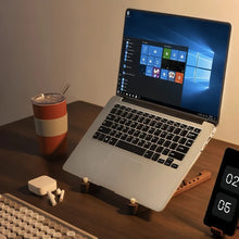 Load image into Gallery viewer, Walnut Adjustable Laptop Stand, 8 Height Portable Holder
