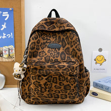 Load image into Gallery viewer, Leopard Print Backpack with Multiple Compartments and Adjustable Straps
