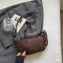 Load image into Gallery viewer, Croissant Chic Crossbody Bag with Modern Crescent Silhouette
