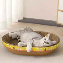 Load image into Gallery viewer, Multifunctional Oval Cat Scratching Board and Lounging Corrugated Cardboard Bed
