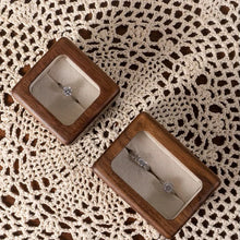Load image into Gallery viewer, Natural Solid Wood Ring Box With Clear Window Lid
