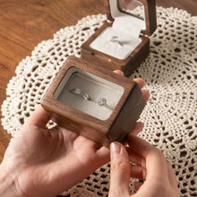 Load image into Gallery viewer, Natural Solid Wood Ring Box With Clear Window Lid
