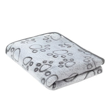 Load image into Gallery viewer, Plush Flannel Pet Blanket with Paw Print Design for Dogs and Cats
