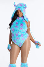 Load image into Gallery viewer, Blue Prehistoric Costume Set with Plush Leg Warmers and Fitted Top
