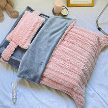Load image into Gallery viewer, Plush Pet Bed with Faux Rabbit Fur and Matching Pillow, Removable Blanket
