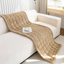 Load image into Gallery viewer, Plush Couch Cover with Pleated Edges, Thick Flannel Fabric
