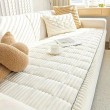 Load image into Gallery viewer, Plush Couch Cover with Pleated Edges, Thick Flannel Fabric
