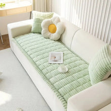 Load image into Gallery viewer, Plush Couch Cover with Pleated Edges, Thick Flannel Fabric
