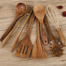 Load image into Gallery viewer, Wooden Cooking Utensils Set, Non-Stick Teak Kitchen Tools
