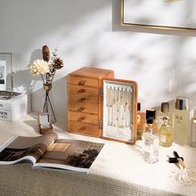 Load image into Gallery viewer, Walnut Jewelry Organizer Chest with Drawers

