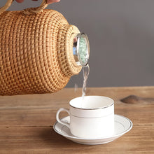 Load image into Gallery viewer, 34oz. Insulated Rattan Thermos Jug for Hot and Cold Drinks

