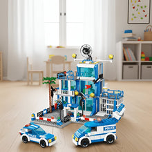 Load image into Gallery viewer, City Police Station Playset, Building Blocks with Officers and Accessories
