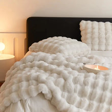 Load image into Gallery viewer, Rabbit Faux Fur Blanket Throw for All-Season Comfort
