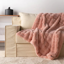 Load image into Gallery viewer, Rabbit Faux Fur Blanket Throw for All-Season Comfort
