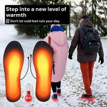 Load image into Gallery viewer, Rechargeable Heated Insoles with Dual Heating Zones and Adjustable Thermostat, Trim to Fit
