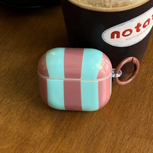 Load image into Gallery viewer, Contrast Color Stripe AirPods Case with Keyring
