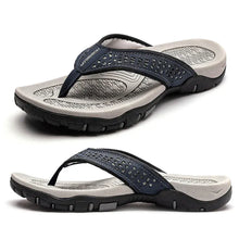 Load image into Gallery viewer, Mens Athletic Flip Flops with Contoured Footbed and Rubber Grip Sole
