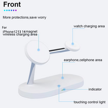 Load image into Gallery viewer, Magnetic 3 in 1 Wireless Charging Station - Fast Charger for iPhone, Apple Watch &amp; AirPods
