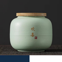 Load image into Gallery viewer, Portable Ceramic Sealed Tea Canister with Calligraphy Design
