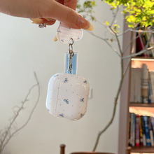 Load image into Gallery viewer, Polka Dot Bow White Protective Earphone Case with Pendant
