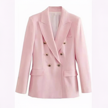 Load image into Gallery viewer, Womens V-Neck Slim Fit Blazer, Long Sleeve Button Jacket for Work, Meetings, and Elegant Everyday Wear

