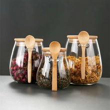 Load image into Gallery viewer, Premium Glass Airtight Canister with Sealed Lid for Kitchen Storage
