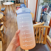 Load image into Gallery viewer, Outdoor 68oz Large Capacity Leakproof Water Bottle with Straw and Time Marker
