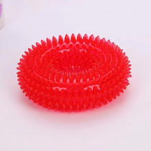 Load image into Gallery viewer, Durable Interactive Squeaky Dog Training Ring - TPR Rubber Teeth Cleaner
