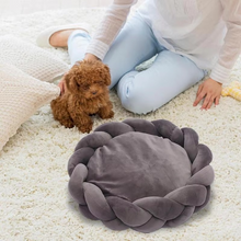 Load image into Gallery viewer, Round Cat Bed Comfortable Dog Bed – Soft, Hand-Knitted, and Machine Washable
