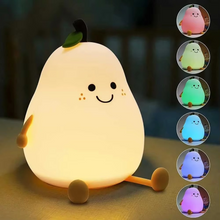 Load image into Gallery viewer, Super Soft Touch-Controlled Multicolor Silicone Pear Night Light
