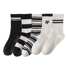 Load image into Gallery viewer, Unisex Mid-Calf Striped Yoga Socks - Non-Slip, Sweat-Absorbing, Odor-Control
