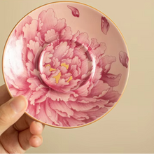 Load image into Gallery viewer, Handmade Ru Kiln Peony Gaiwan Tea Bowl with Lid for Traditional Tea Brewing

