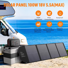 Load image into Gallery viewer, Foldable Portable Solar Panel Charger 100W, 60W, 40W with USB and DC Output – Waterproof for Power Stations
