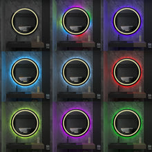 Load image into Gallery viewer, Large Round Lighted Bathroom Mirror, RGB Color Changing LED Anti-Fog Backlit Mirror
