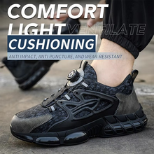 Load image into Gallery viewer, Men's Steel Toe Work Sneakers with Air Cushion and Rotating Fit System
