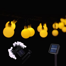 Load image into Gallery viewer, Solar Globe String Lights Outdoor with 200 LED Warm White Bubbles for Patio Garden and Holiday Decor

