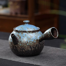 Load image into Gallery viewer, Japanese Style Side Handle Handmade Pottery Teapot 12oz
