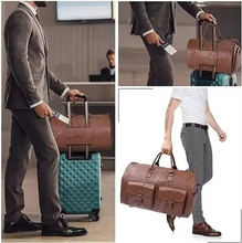 Load image into Gallery viewer, Garment Duffel Weekender Bag – Foldable Carry-On Suit Bag for Men
