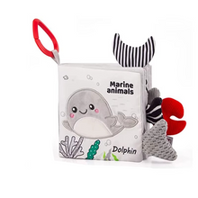 Load image into Gallery viewer, Soft 3D Cloth Baby Book with High Contrast Sensory Pages for Early Learning and Stroller Play
