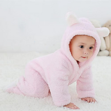 Load image into Gallery viewer, Cozy Fleece Newborn Baby Animal-Themed Winter Romper
