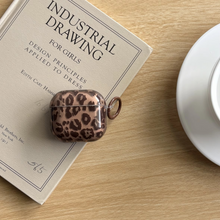Load image into Gallery viewer, Autumn Retro Leopard Print Transparent Brown AirPods Case Cover
