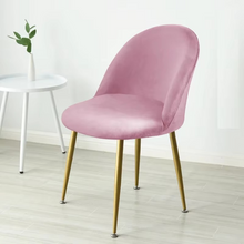 Load image into Gallery viewer, Elastic Velvet Chair Covers - Stretch Low Back Slipcovers for Dining and Makeup Chairs
