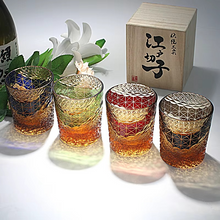 Load image into Gallery viewer, Japanese Handmade Carved Crystal Glass Whiskey Glasses
