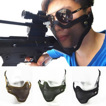 Load image into Gallery viewer, Camouflage Tactical Airsoft Steel Mesh Half Face Mask
