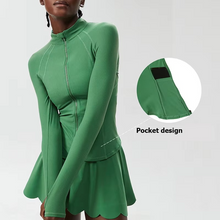 Load image into Gallery viewer, Womens Slim Fit Running Jacket With Full Zip Long Sleeve Lightweight Sports Top
