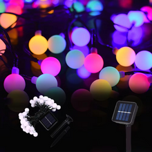 Load image into Gallery viewer, Solar Globe String Lights Outdoor with 200 LED Warm White Bubbles for Patio Garden and Holiday Decor
