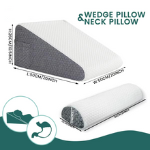 Load image into Gallery viewer, Dual Comfort Memory Foam Orthopedic Wedge Pillows with Breathable Covers

